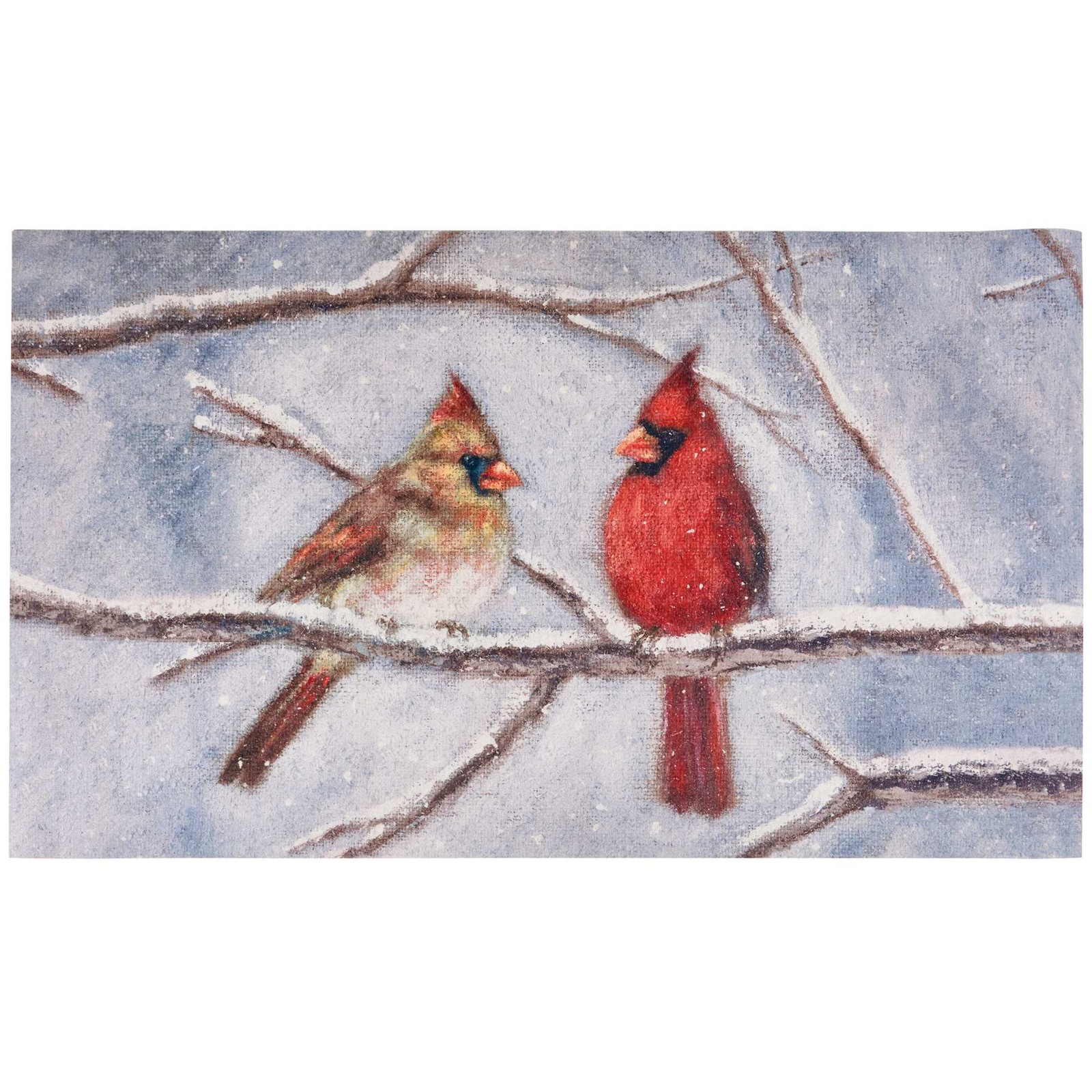 Primitives By Kathy 34.00In Cardinal Couple Rug, Rubber, Red Birds Mat 118378