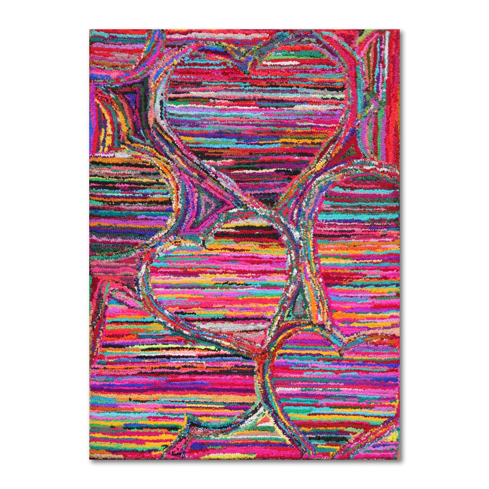 4′ x 6′ Handmade Abstract 100% Cotton Oriental Area Rug 4×6 Boho Modern Pink