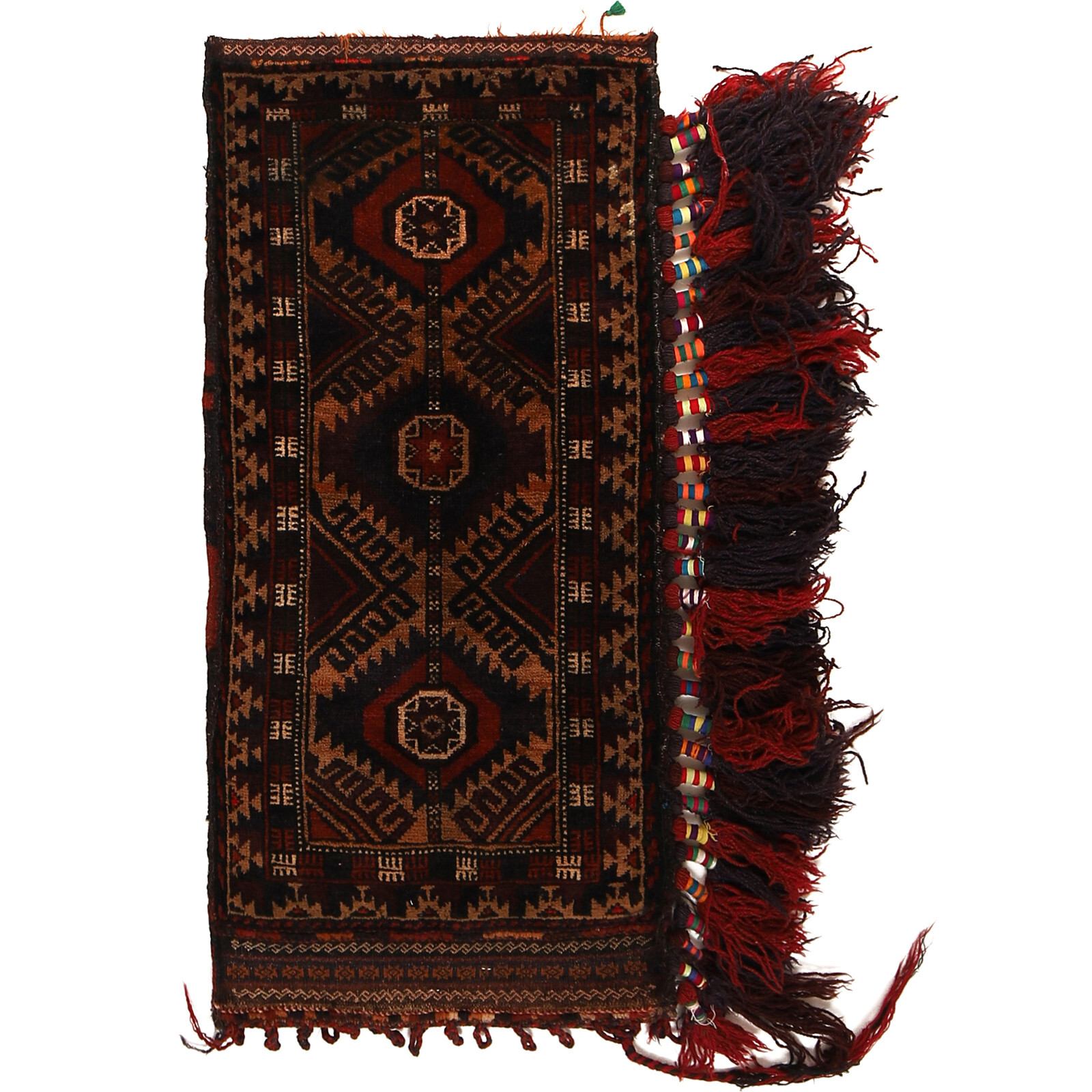 Afghan Handmade Traditional Geometric Cushion Baluchi Balisht 1’7×3’7 ft-G22464