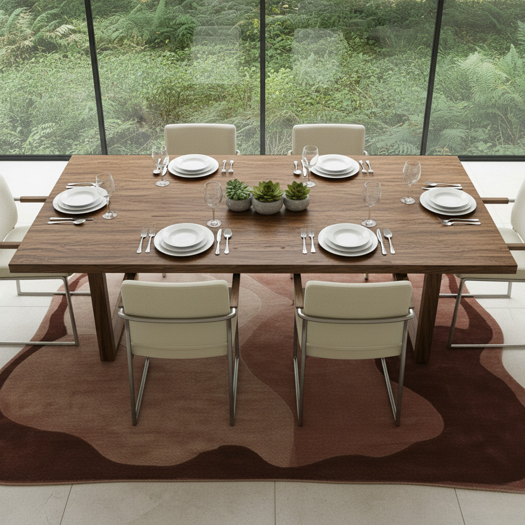 Modern Red Brown Pink Irregular Shape Abstract Hand Tufted Wool Area Rugs