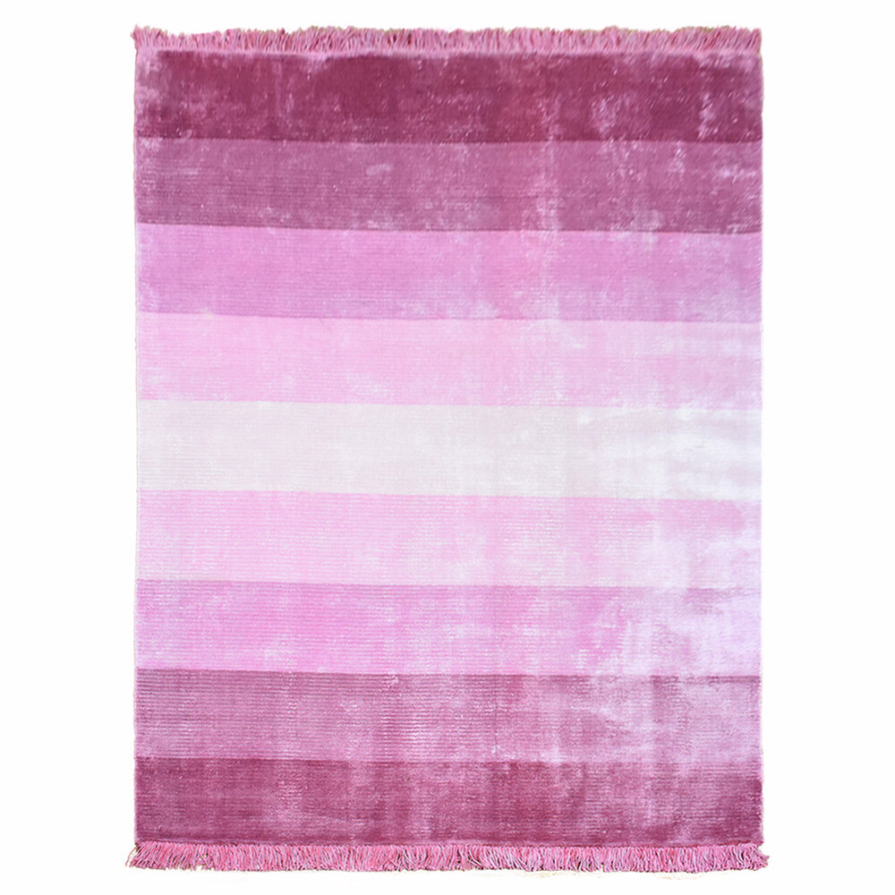 Hand Woven Viscose & Silk 5’x8′ Area Rug Contemporary Pink BBH Homes BBSS0004