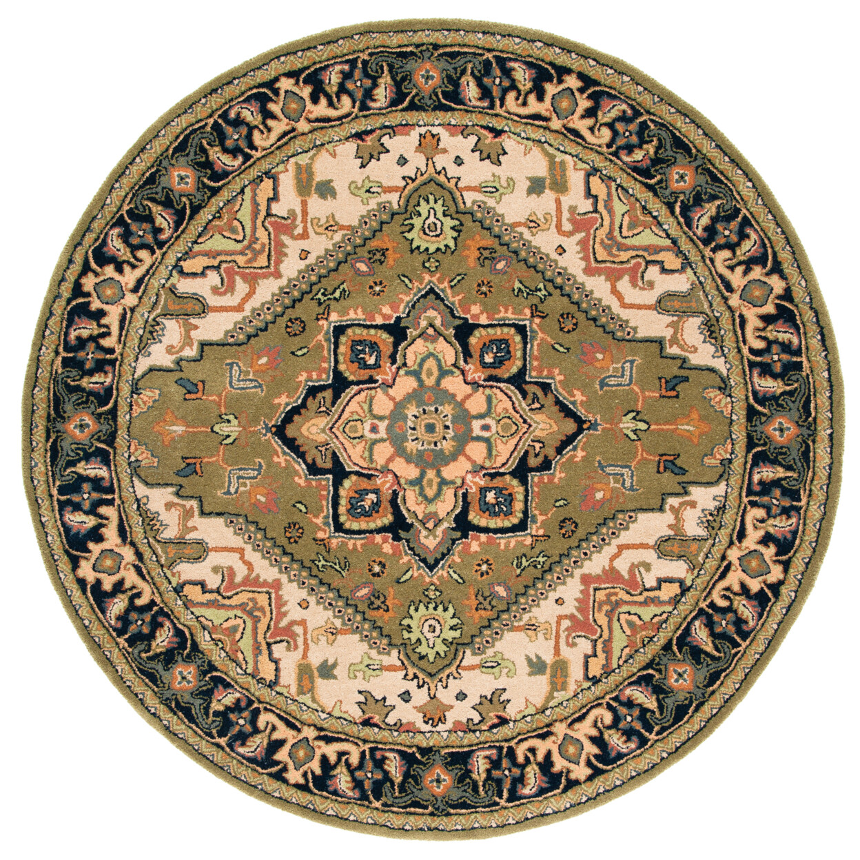 SAFAVIEH Heritage HG625Y Handmade Green /Light Brown Rug