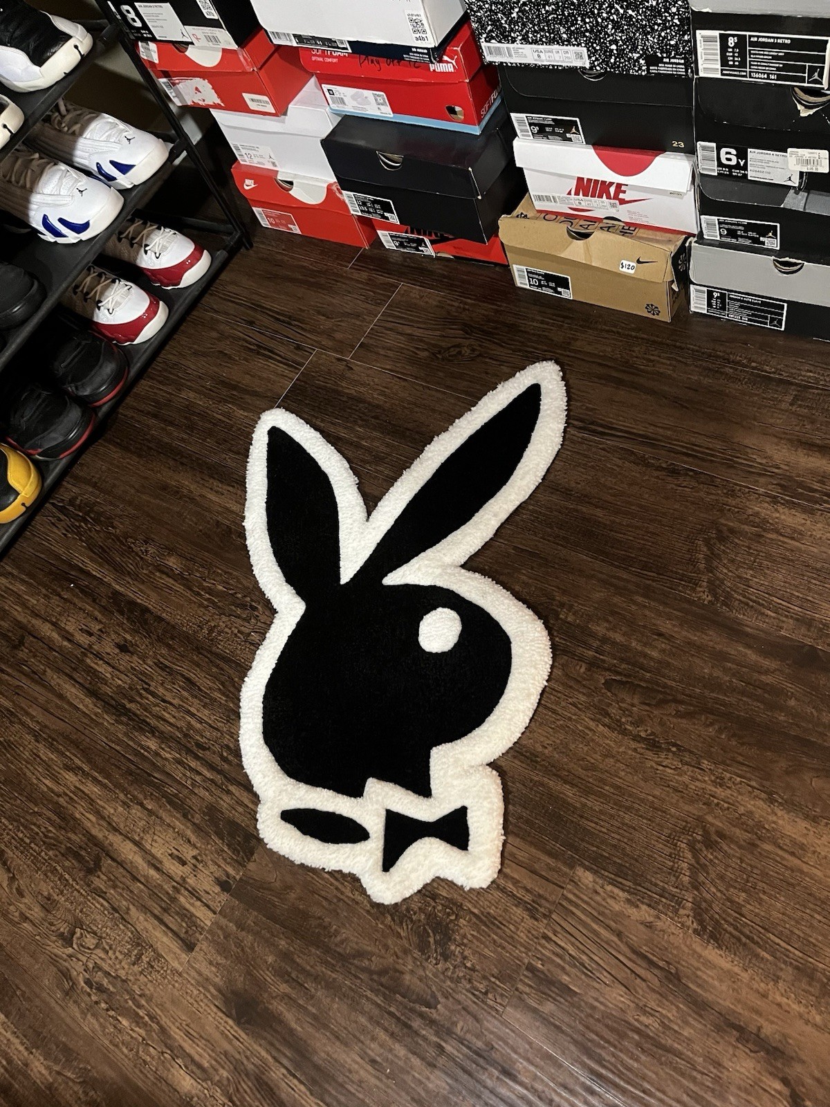 Playboy Bunny Rug- Custom Tufted Rug Handmade Carpet Home Decor Artwork
