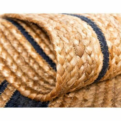 Area Rug Natural Jute Hand Braided Farmhouse Jute Rustic Look Carpet Oval Shape