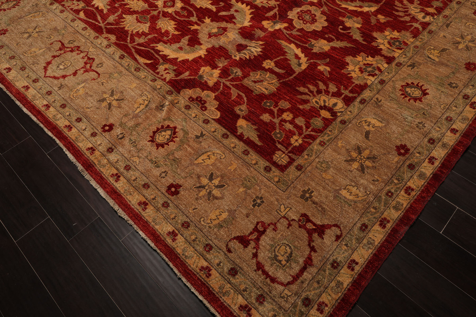 LoomBloom 12’x15’9″ Red Hand-Knotted Peshawar Mahal 200 KPSI Wool Rug