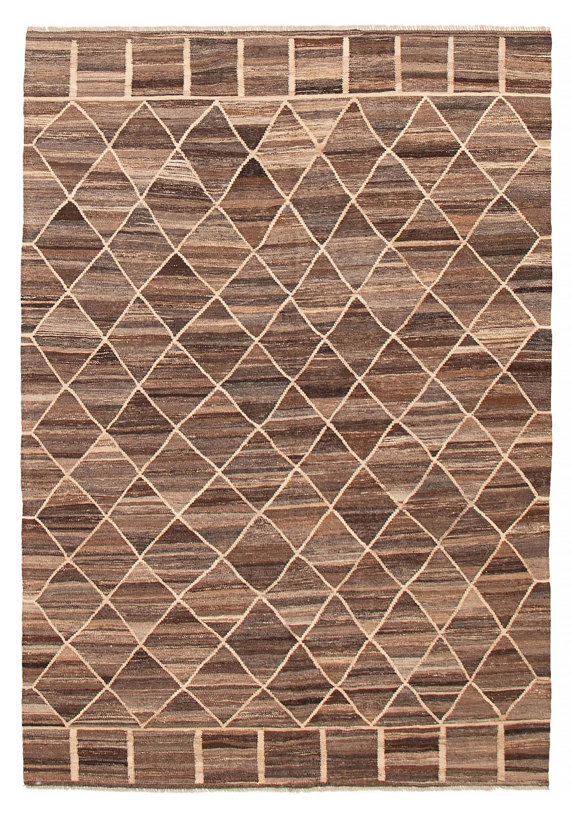 Vintage Hand Woven Area Rug 6’10” x 9’11” Traditional Wool Oriental Carpet