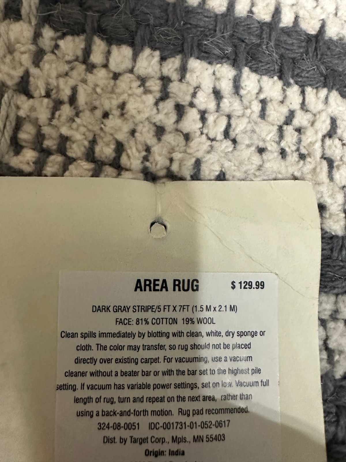 Hearth & Hand With Magnolia Area Rug (Dark Gray Stripe 5 Ft x 7Ft