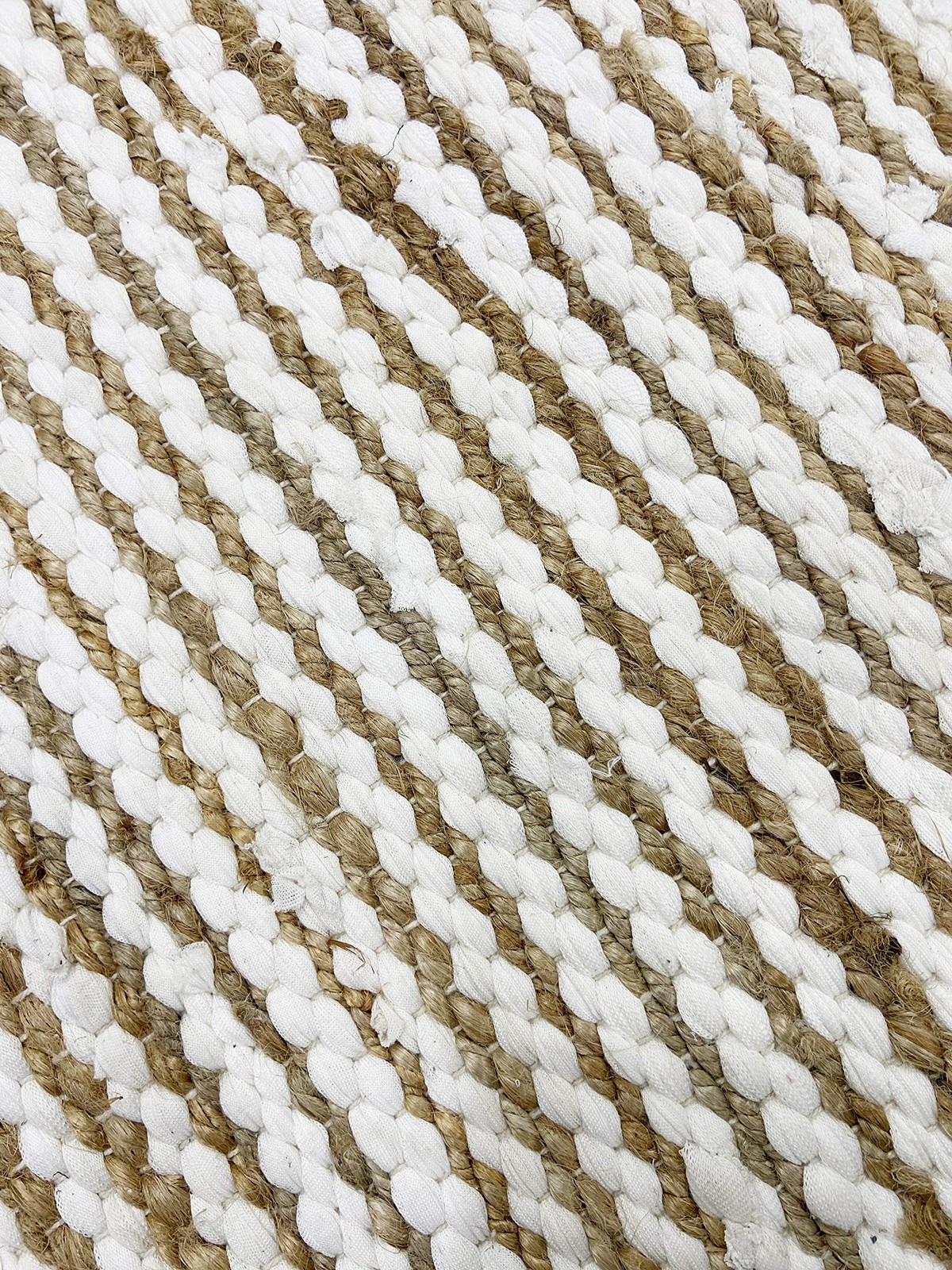 Jute Cotton Rug 24×36 Inches Natural White
