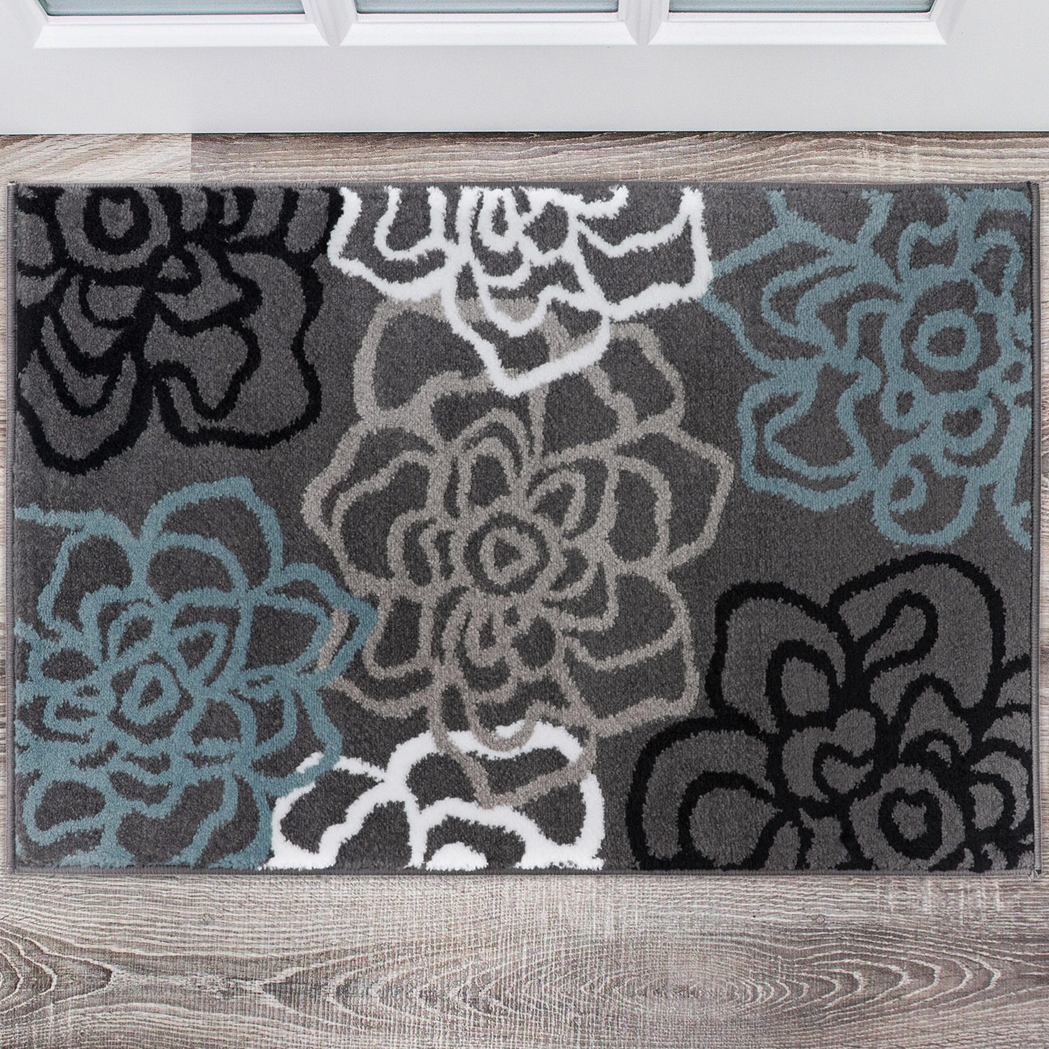 Rugshop Small Rugs Contemporary Modern Floral Flowers Carpet Washable Rugs 2’x3′
