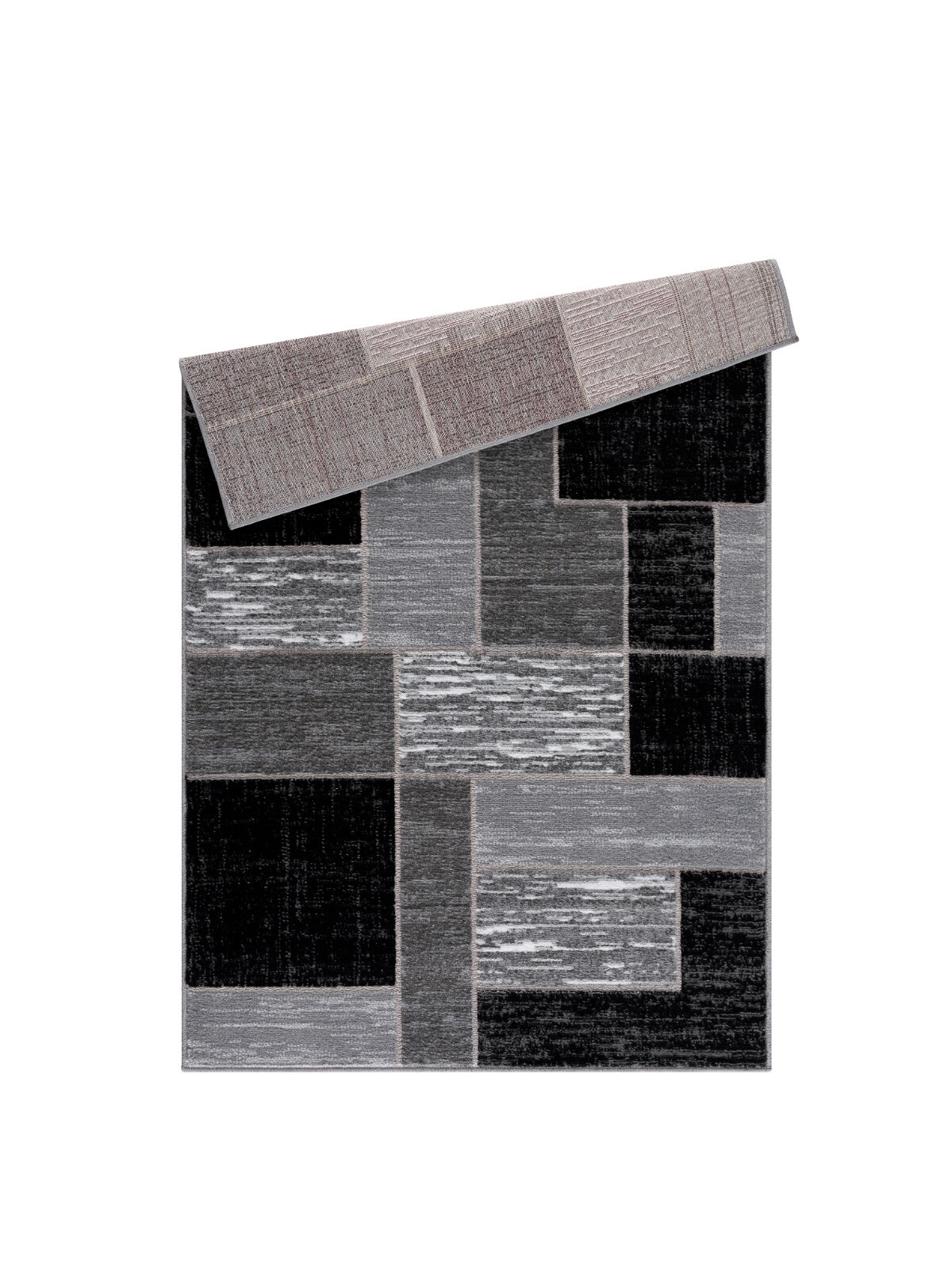 L’Baiet Verena Black Geometric 2 ft. x 3 ft. Scatter Area Rug