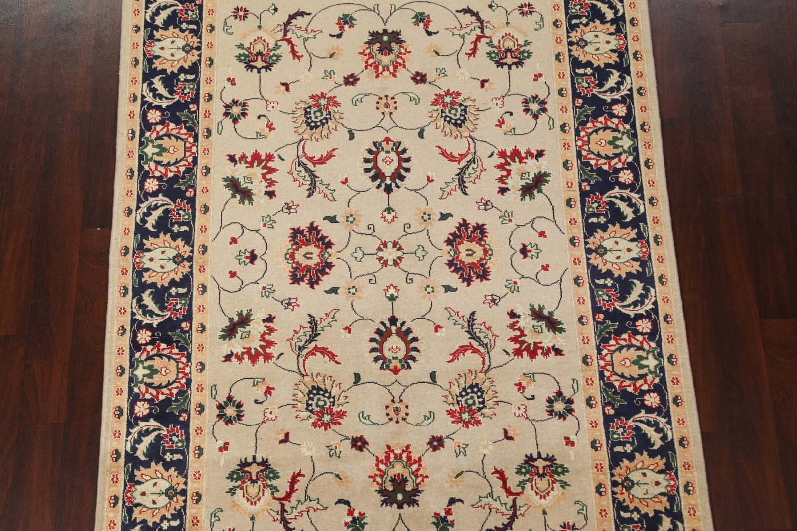 Ziegler Dining Room Area Rug 6×8 Beige/ Blue Hand-made Floral Classic Carpet