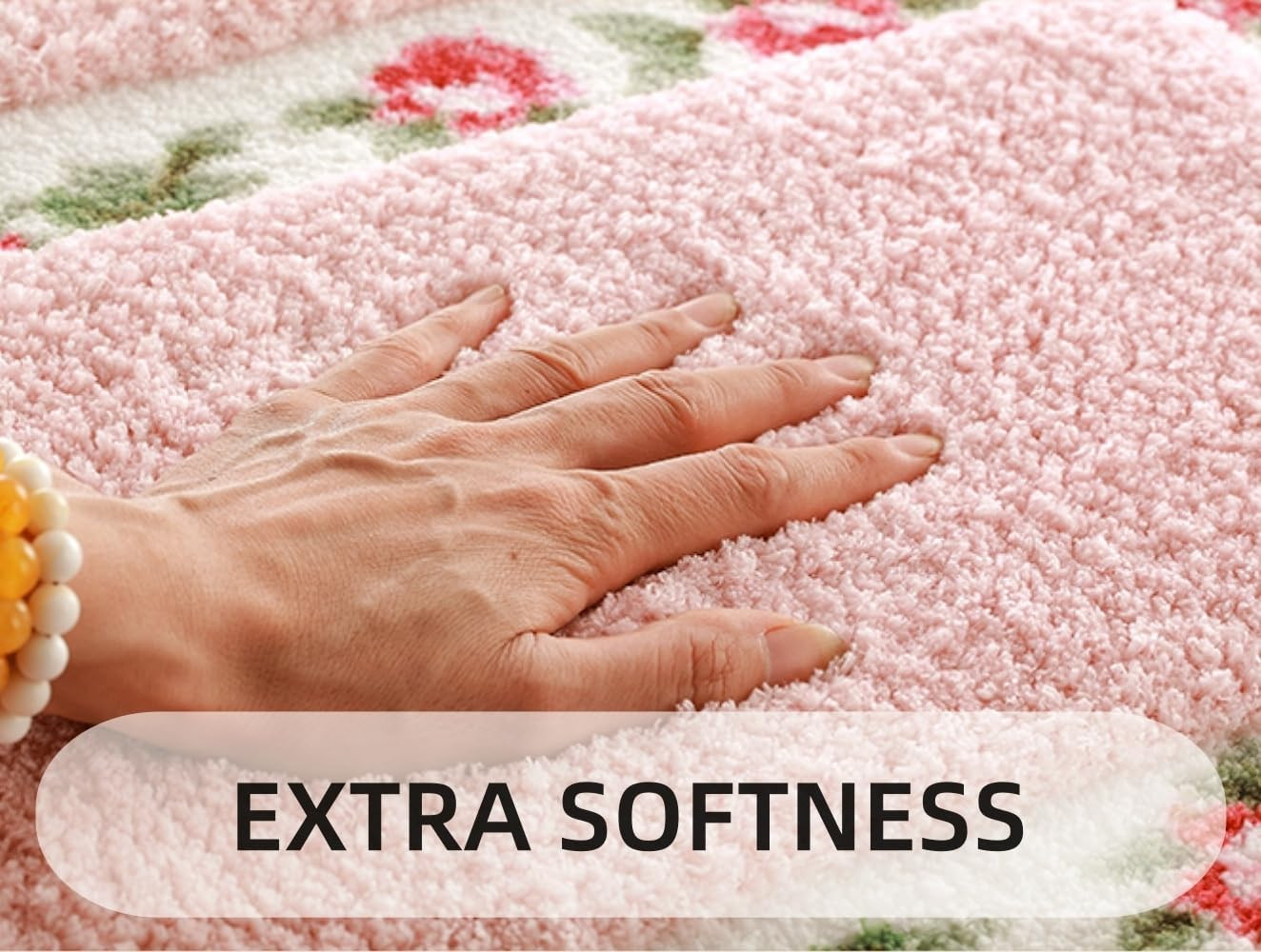 Bathroom Rugs Romantic Rose Flower Shaggy Area Rugs for Living Room Bedroom Kitc