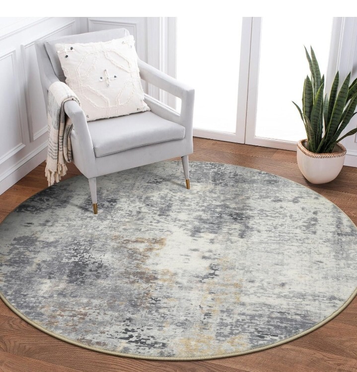 Grey Circle Rug 36in