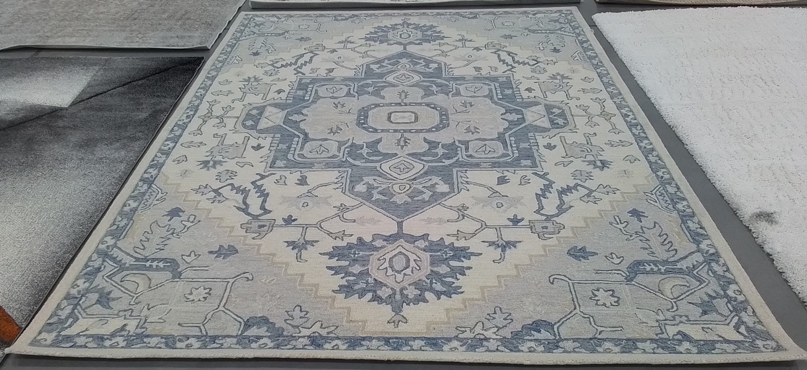 IVORY / BLUE 8′-0″ x 10′-0″ Back Stain Rug, Reduced Price 1172798516 MLP503G-8