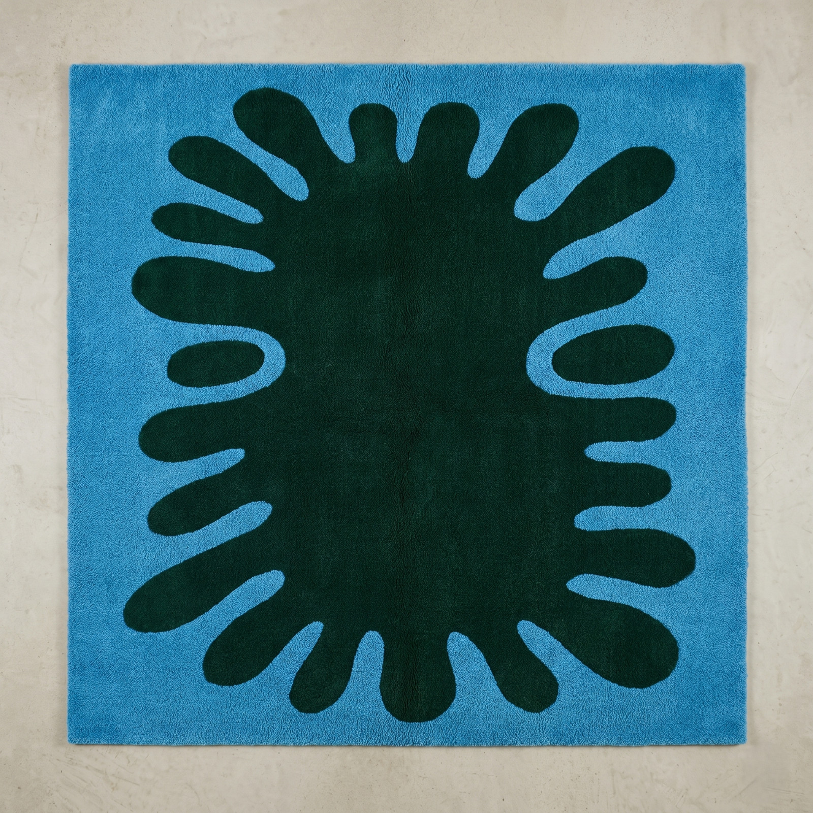 Graphic Pattern Mid Century Contemporary Nature Inspired Living Blue Green Rugs