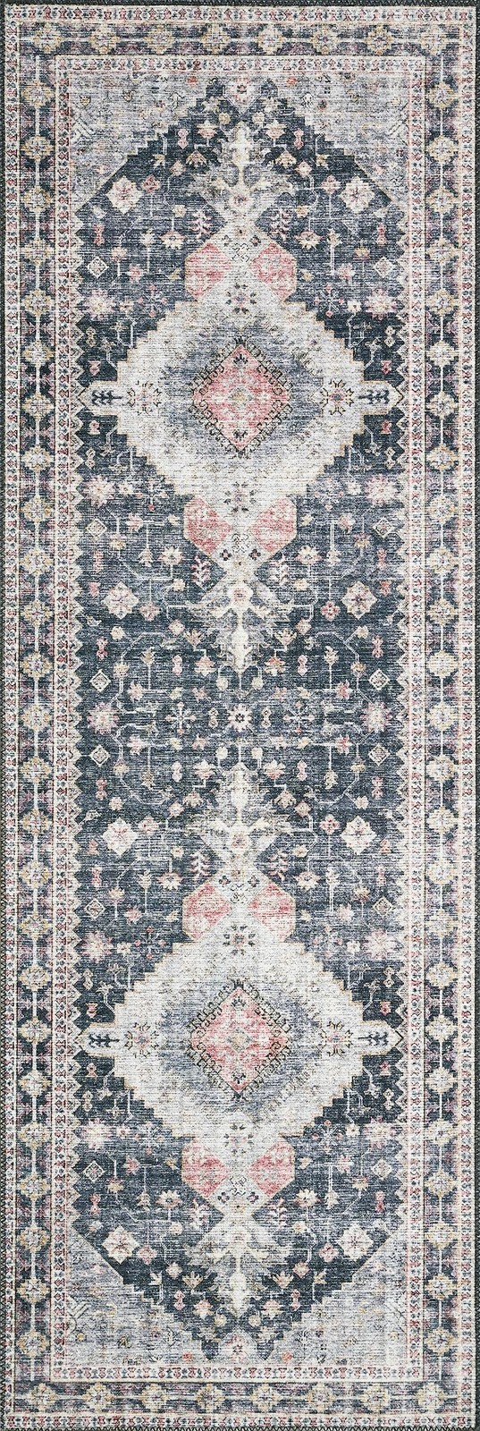 Loloi II Skye Collection SKY-02 Charcoal/Multi 2′-6″ x 7′-6″, 13″ Thick, Runn…