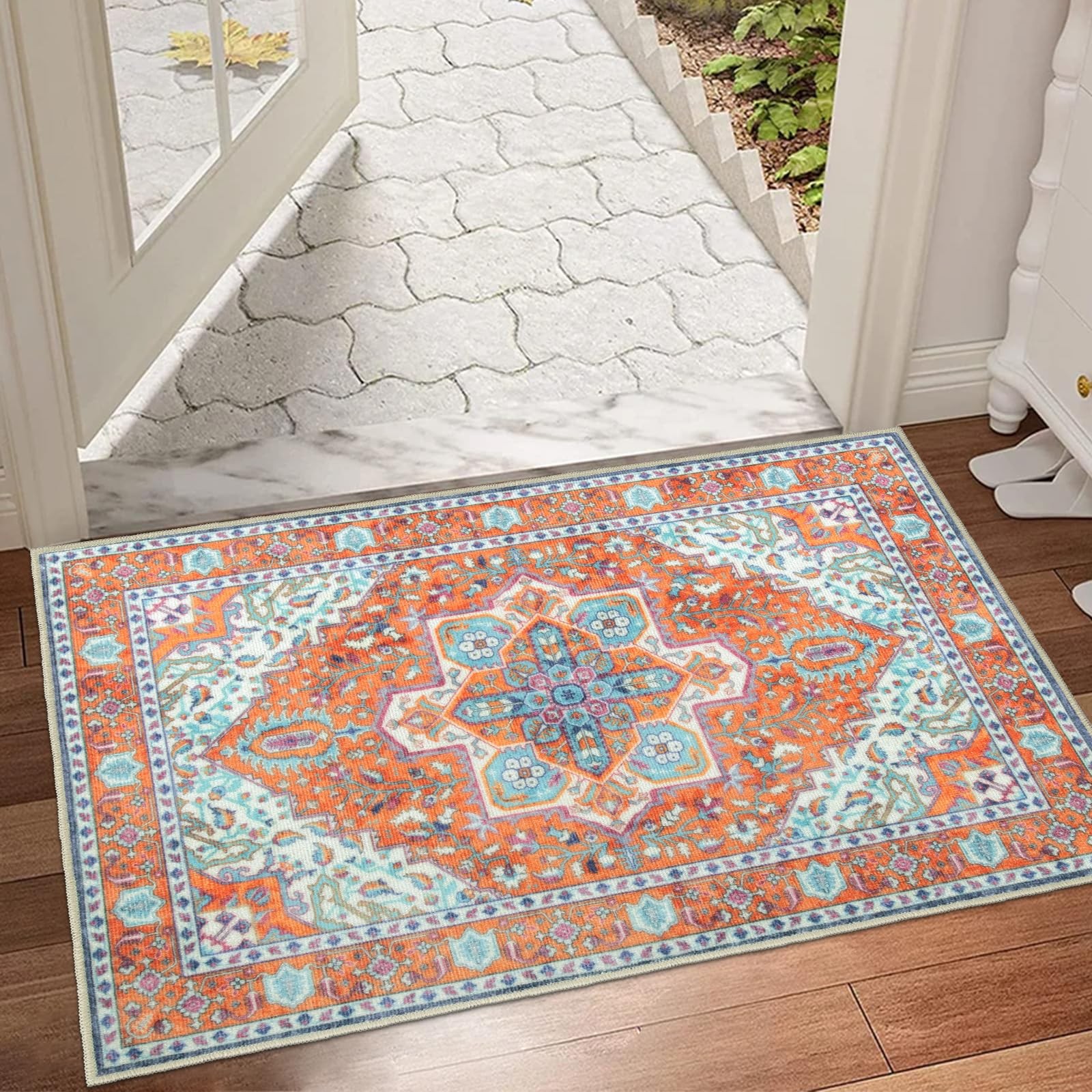 24×36 Inch Washable Indoor Doormat Retro Distressed Entrance Rug NonSlip