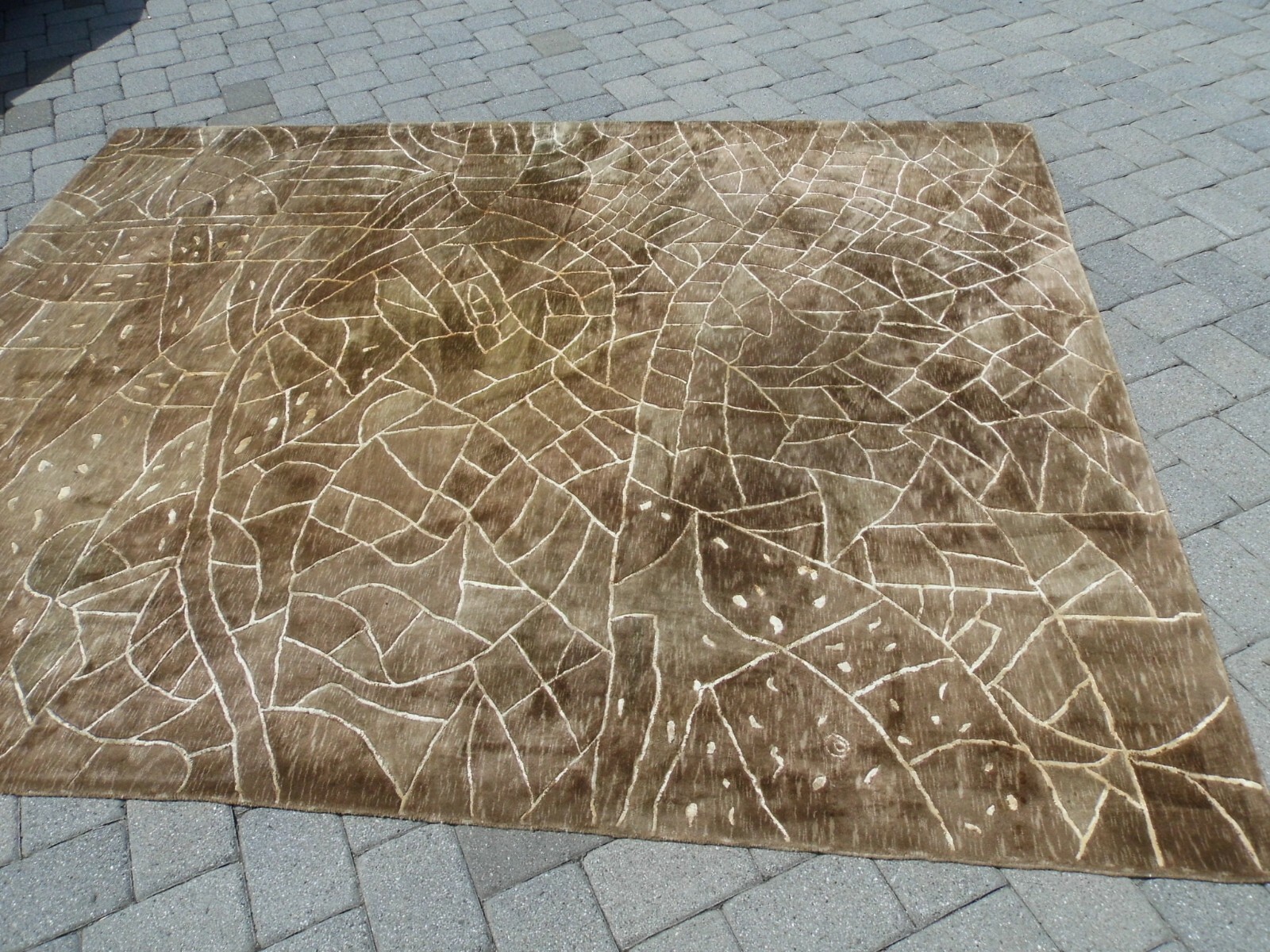 AREA RUG CARPET DECOR MODERN CONTEMPORARY OLIVE TAN 9 *9 7* 10 HOUSE OFFICE