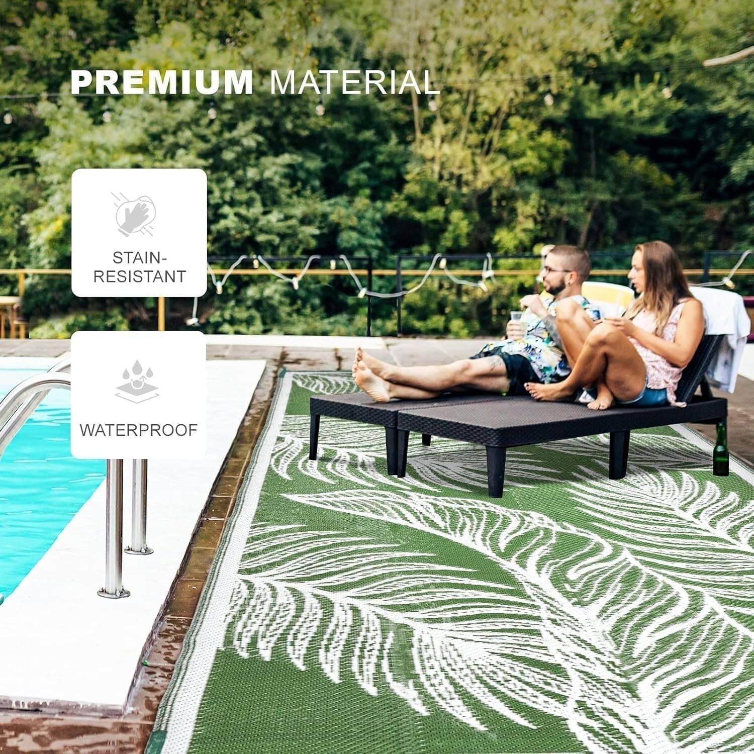Alfombra De Paja De Plástico Para Exteriores, Ideal Para Camping, Picnic Y Playa