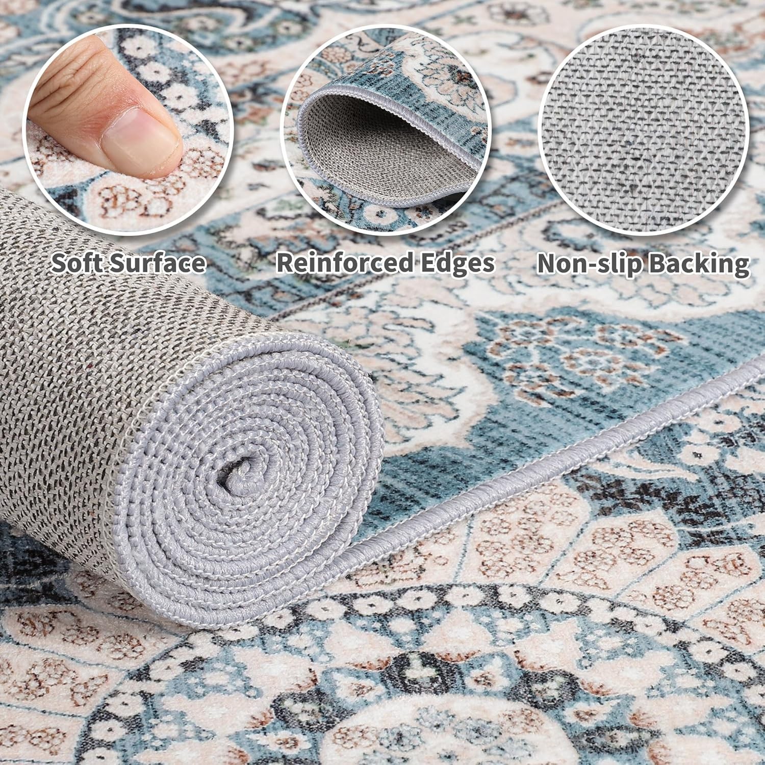 Small Rugs for Entryway 2×3 Feet, Non-Slip Doormat Indoor Entrance Vintage