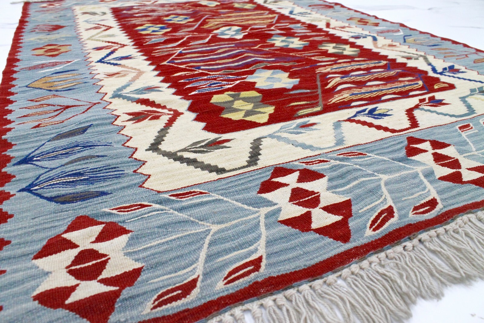 Authentic Hand-woven Turkish Wool Rug 4×6 ft | Double-sided Carpet | Organic Dye