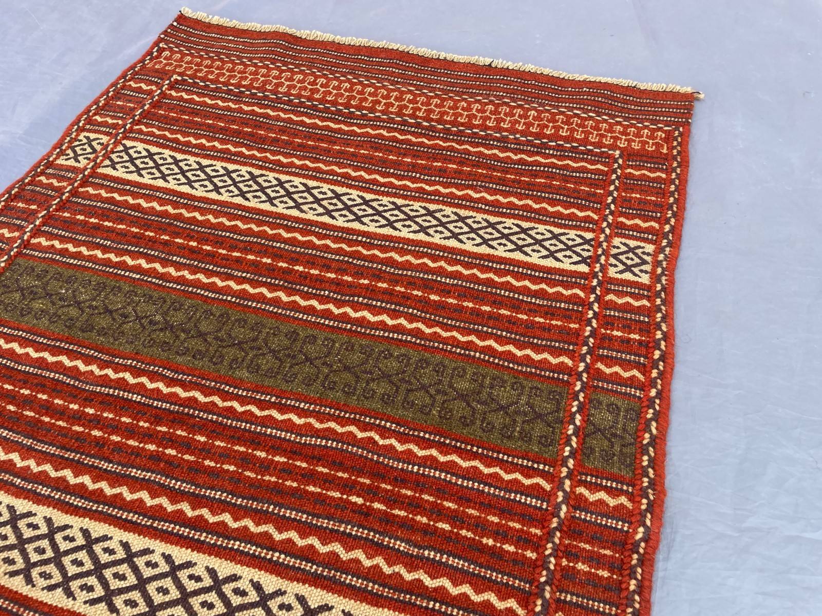 2’8 x 4’5 Ft Handmade Afghan Kilim Rug – Vintage Tribal Flatweave Rustic Carpet