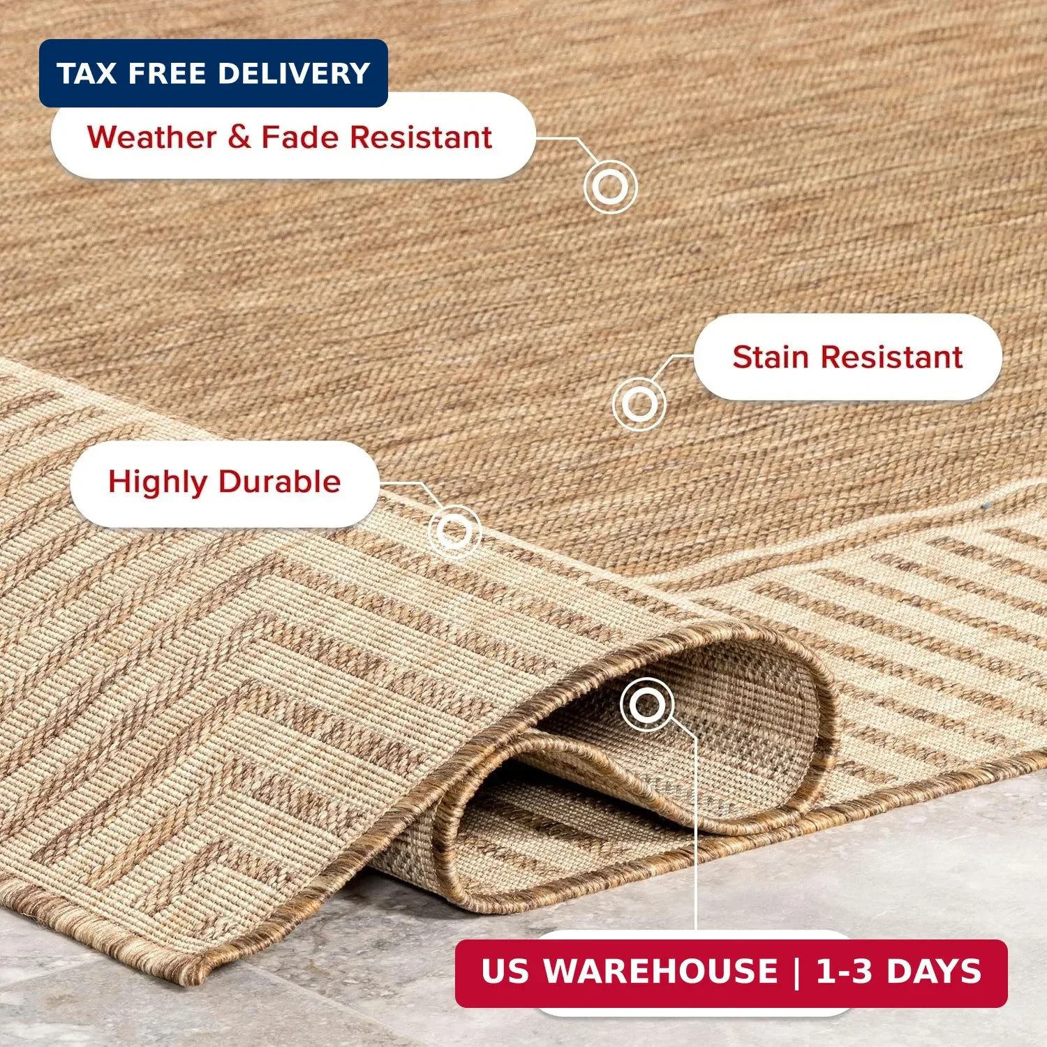nuLOOM Asha Simple Border Indoor/Outdoor Area Rug – 2×8 Indoor/Outdoor Runner Ru
