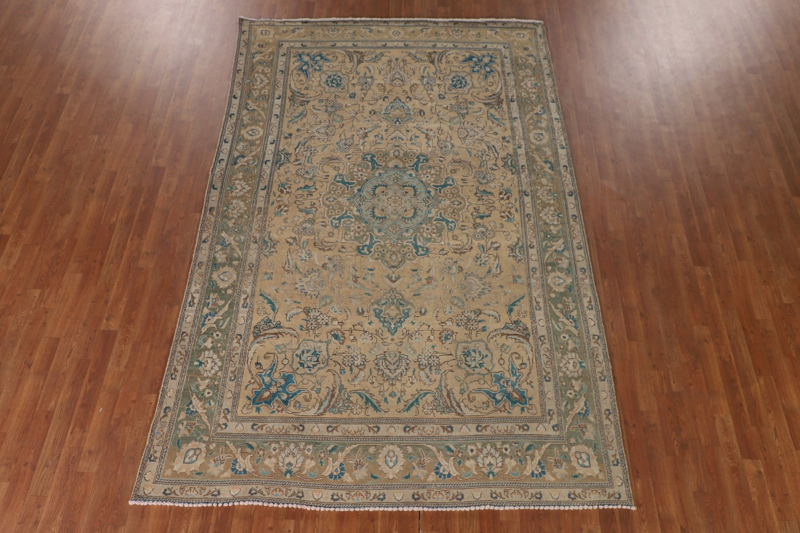 Medallion Handmade Classic Area Rug 7×10 Light Gold Traditional Room Size Carpet