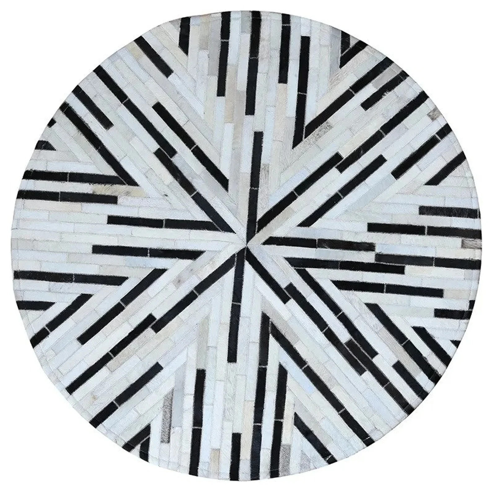 Luxury Cowhide Patchwork Rug Round Cow Skin Carpet For Living Room