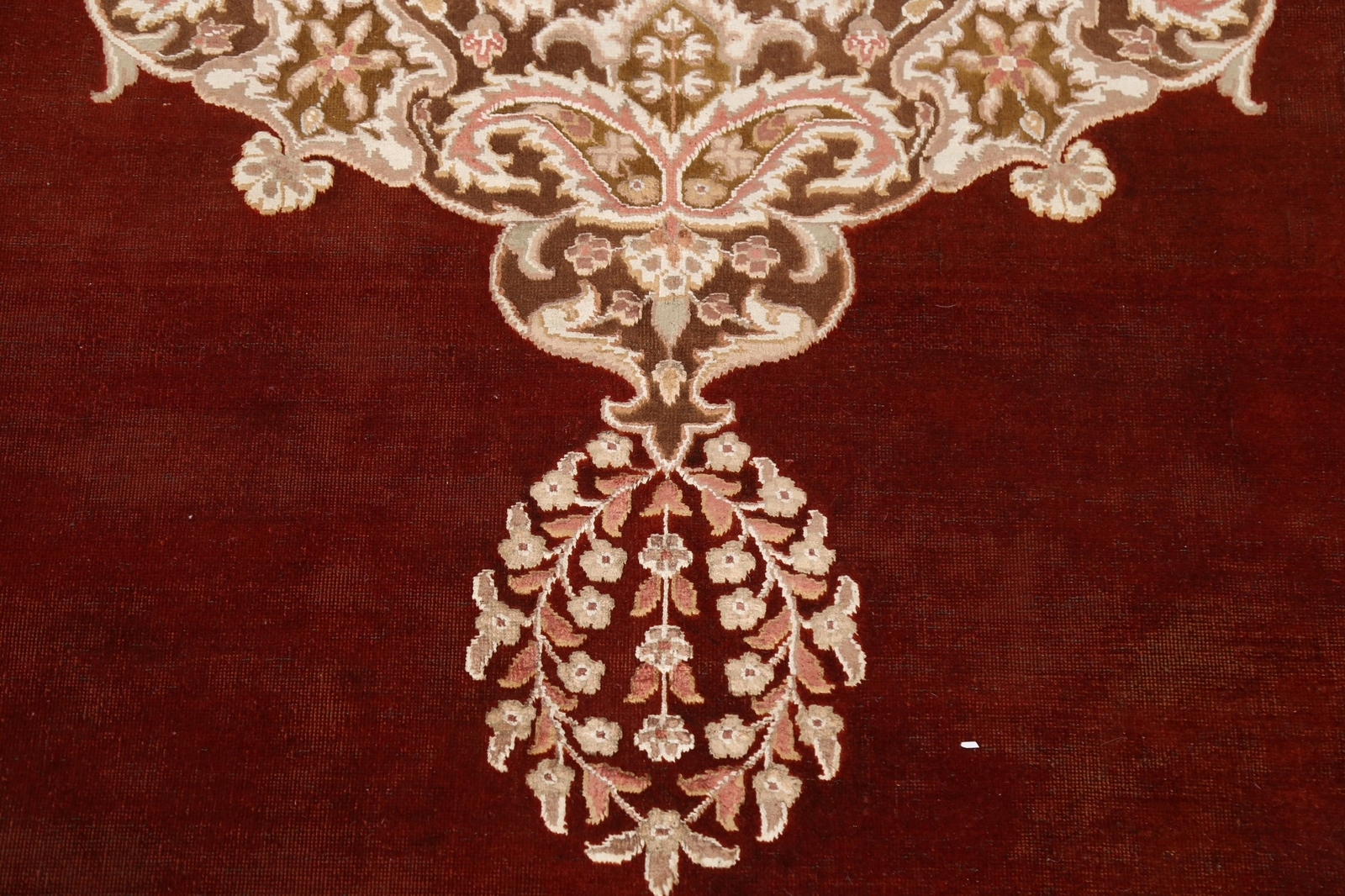 Red Floral Traditional 9×11 ft Area Rug Hand-knotted Living Room Rug