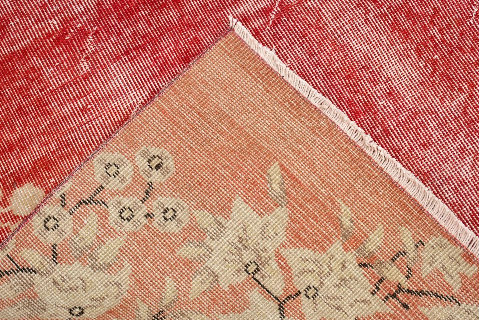5×8,7 ft Vintage Rug, Red Ikat Turkish Rug Wool