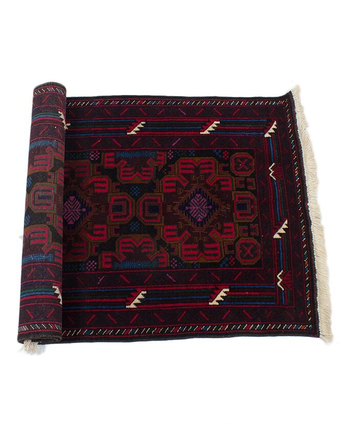 Tribal Afghani Hand Knotted Wool Rug 31 x 48 inches
