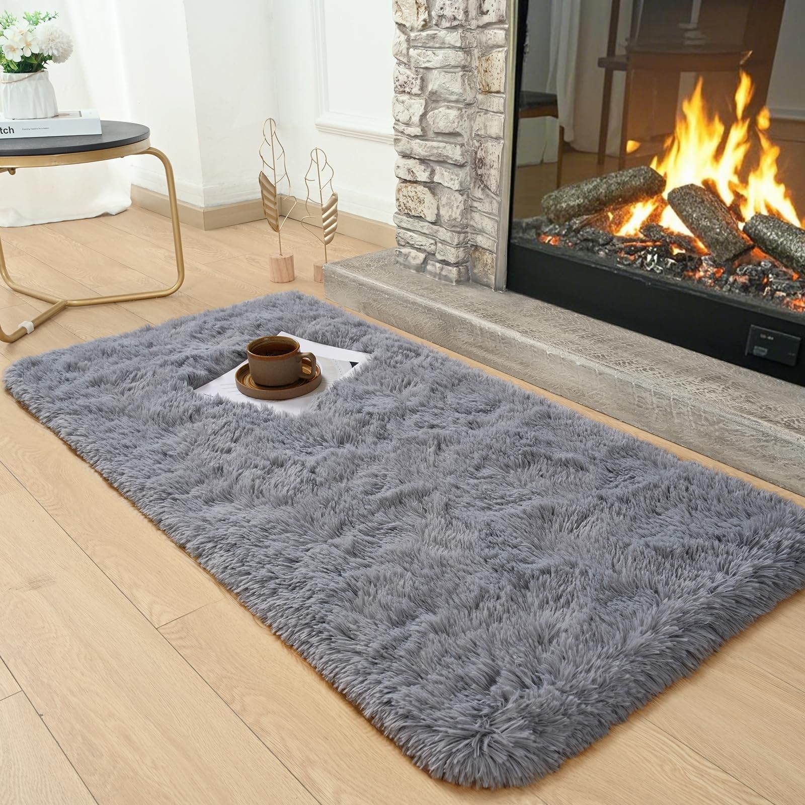 2×4 Feet Soft Runner Rugs for Bedroom Plush Fluffy Rug, Shag Furry Area Rug C…