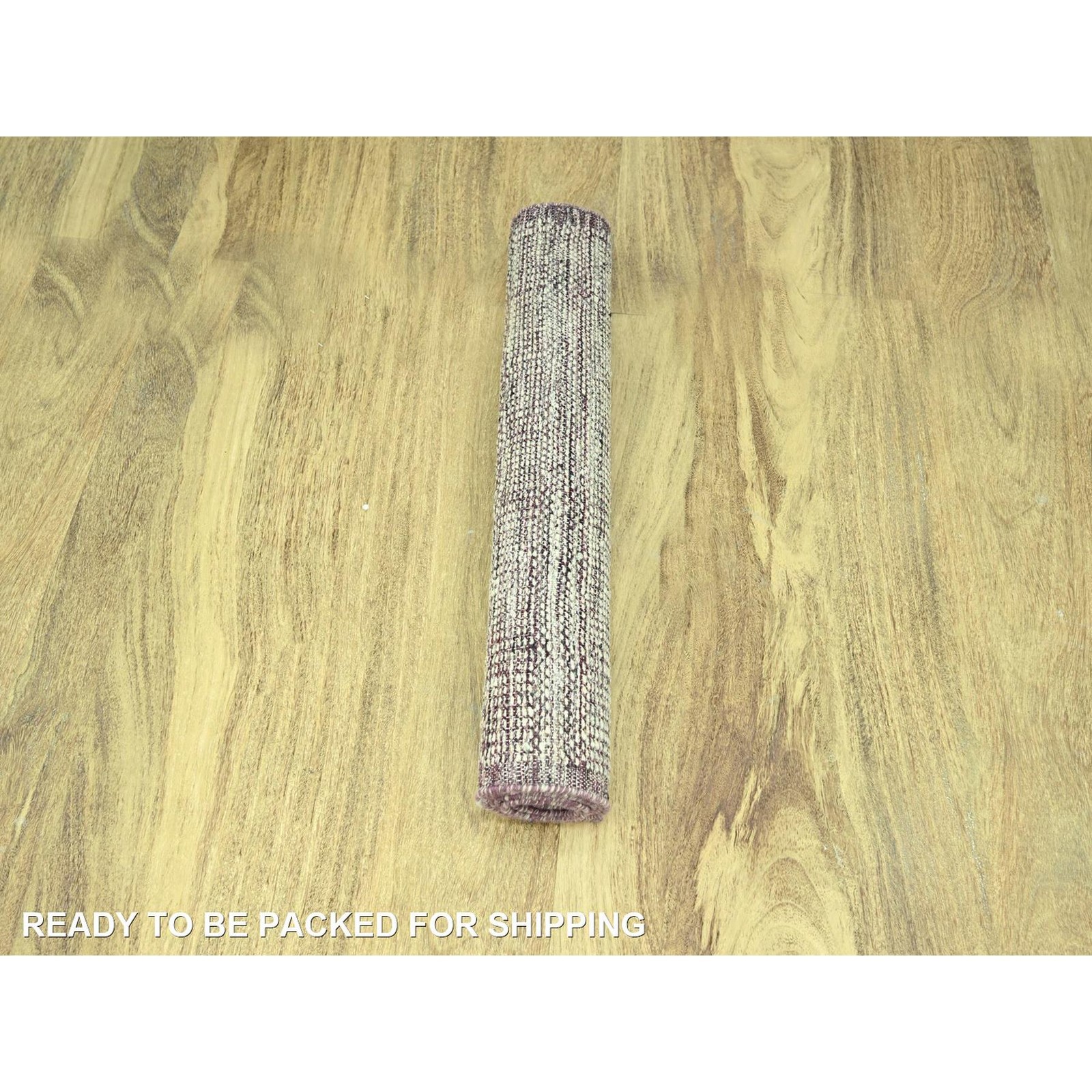 2’7″x6′ Wine Red Wool Oxidized Grass Design Hand Knotted Runner Rug 77056