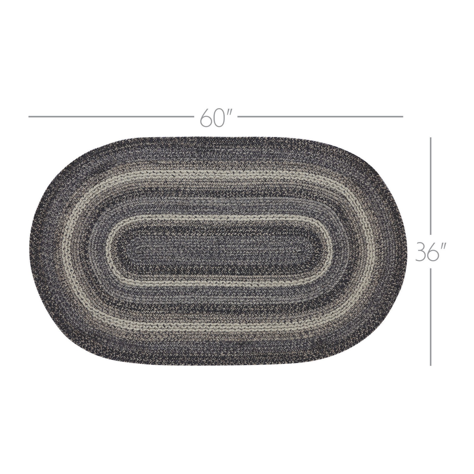 Farmhouse 36″x60″ Area Rug Black Sawyer Mill Textured Pad Floor Decor VHC Brands