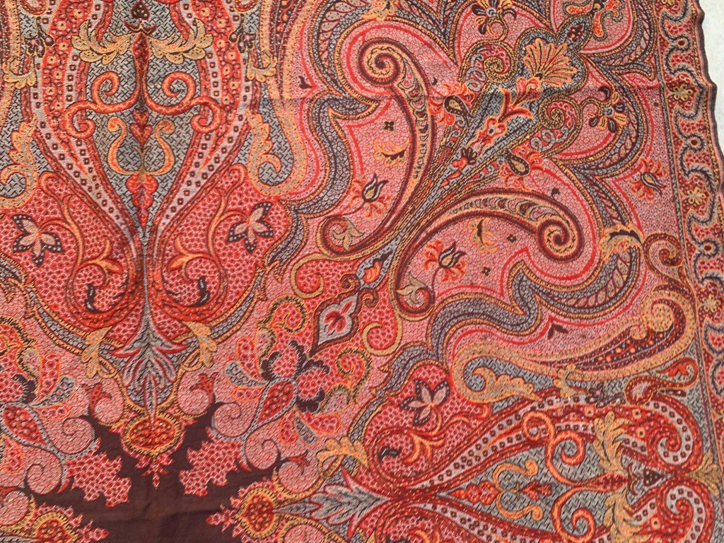 Vintage Paisley Shawl, 100 % Pure Woolen Scarf, Woolen shawl,Women Shawl 5×6 ft