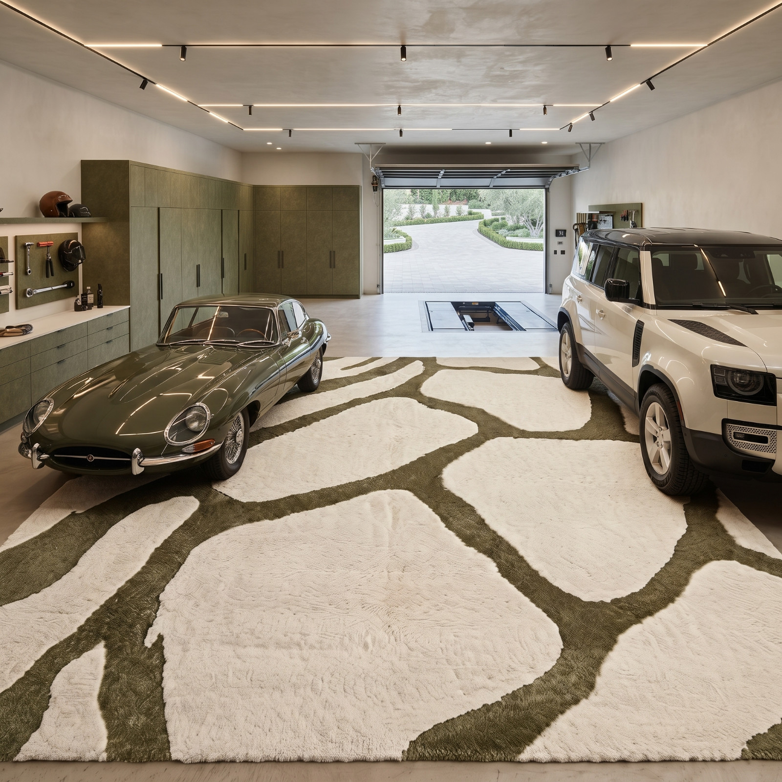 Hand Tufted Rug Modern Abstract Wool and Silk Bathroom Living Room 8×12 Carpets