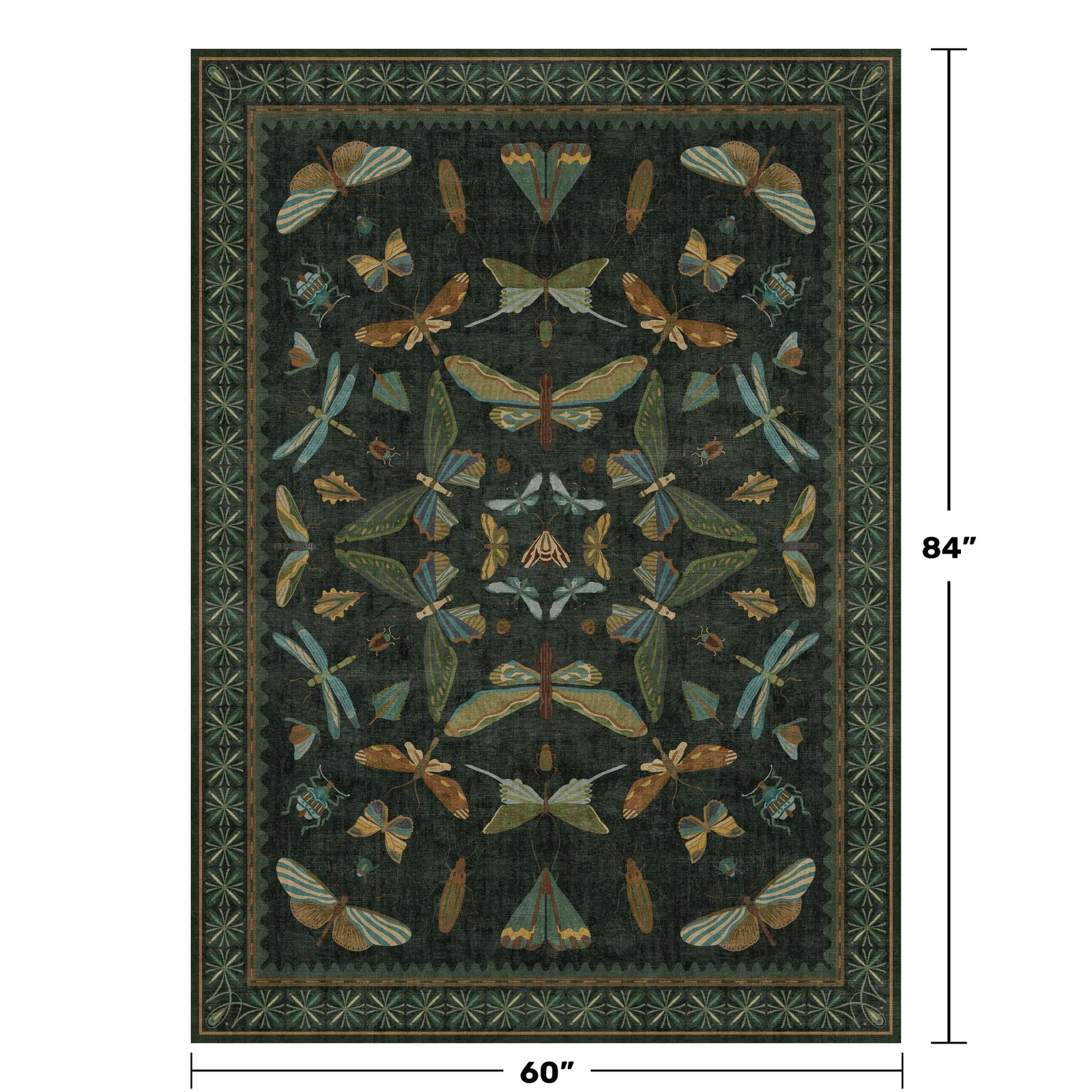 Dark Green Area Rugs 5×7 for Living Room – Fairy Fantasy Moss Rugs for Dining…