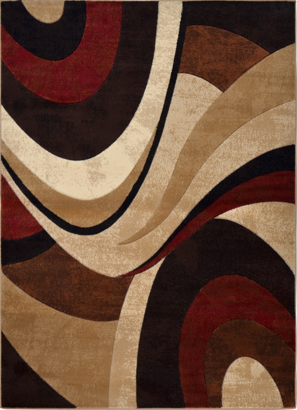 Modern Curves Brown Area Rug 2×7 Contemporary Waves Runner – Actual 1’9″x7′ 2″