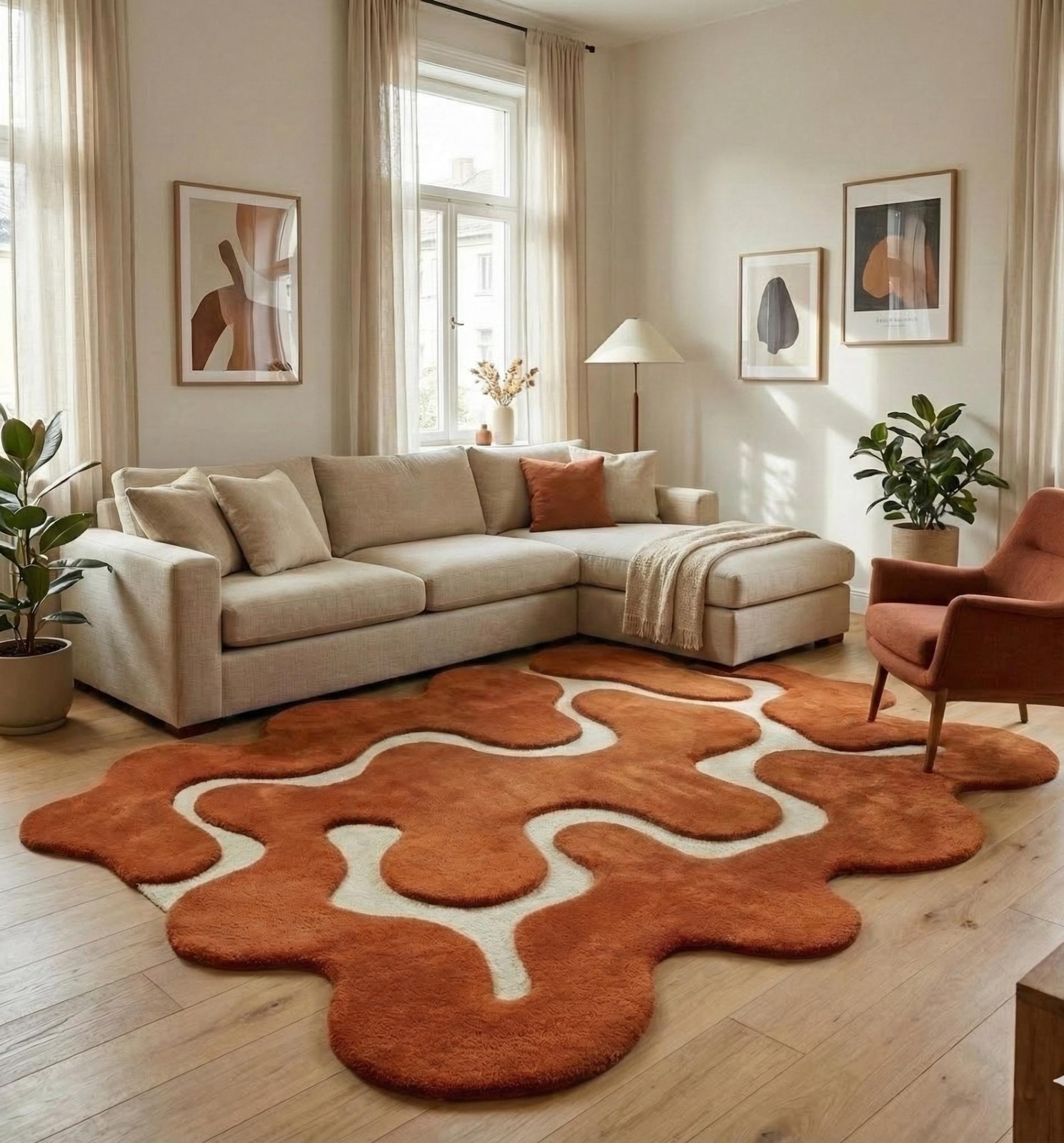 Designer Rug | Irregular Rug | Wool area Rugs | Living Room Rug | Tufted A29