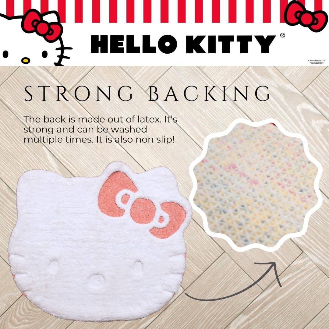 Non-Slip Hello Kitty Area Rug 34.75″ x 30″ Tufted Mat for Bathroom/Bedding