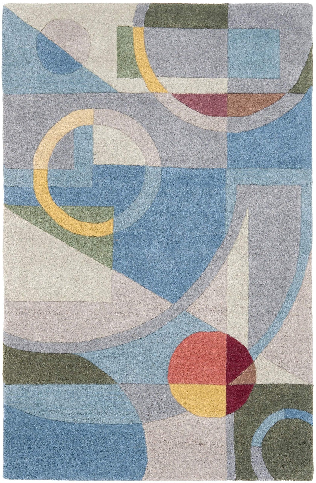 Rodeo Drive Collection Accent Rug – 2′ x 3′, Blue & Multi, Handmade Mid-Centu…