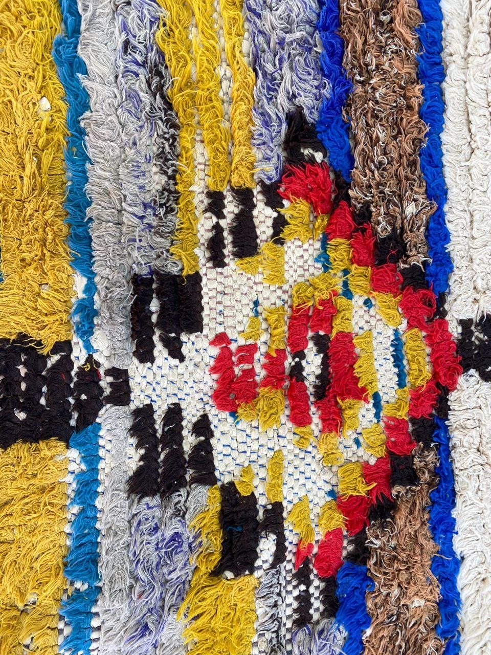 Moroccan Handmade Tribal Cotton Rug 2’7×4’8 Geometric Berber Hallway Vintage Rug