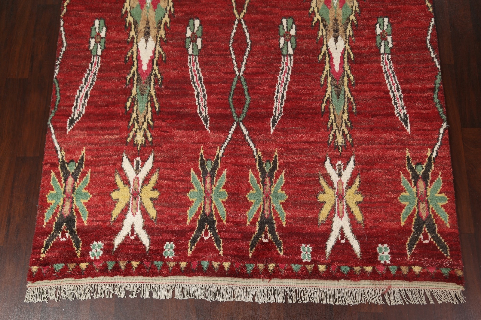 Thick-Plush Modern Moroccan Berber Geometric Area Rug Wool Tribal Handmade 7×11