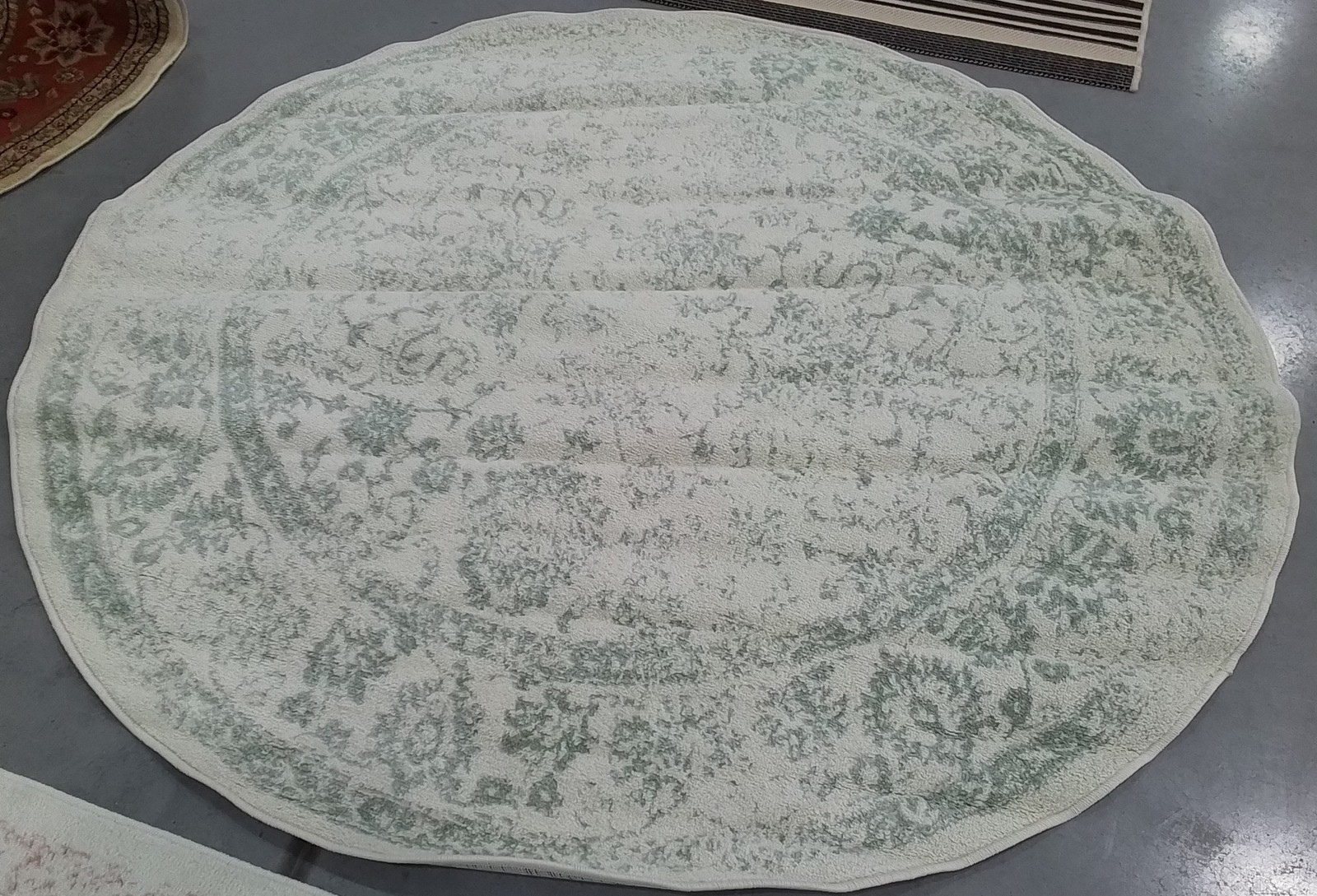 IVORY / SAGE 6′-0″ x 6′-0″ Back Stain Rug, Reduced Price 1172796316 ADR109V-6R