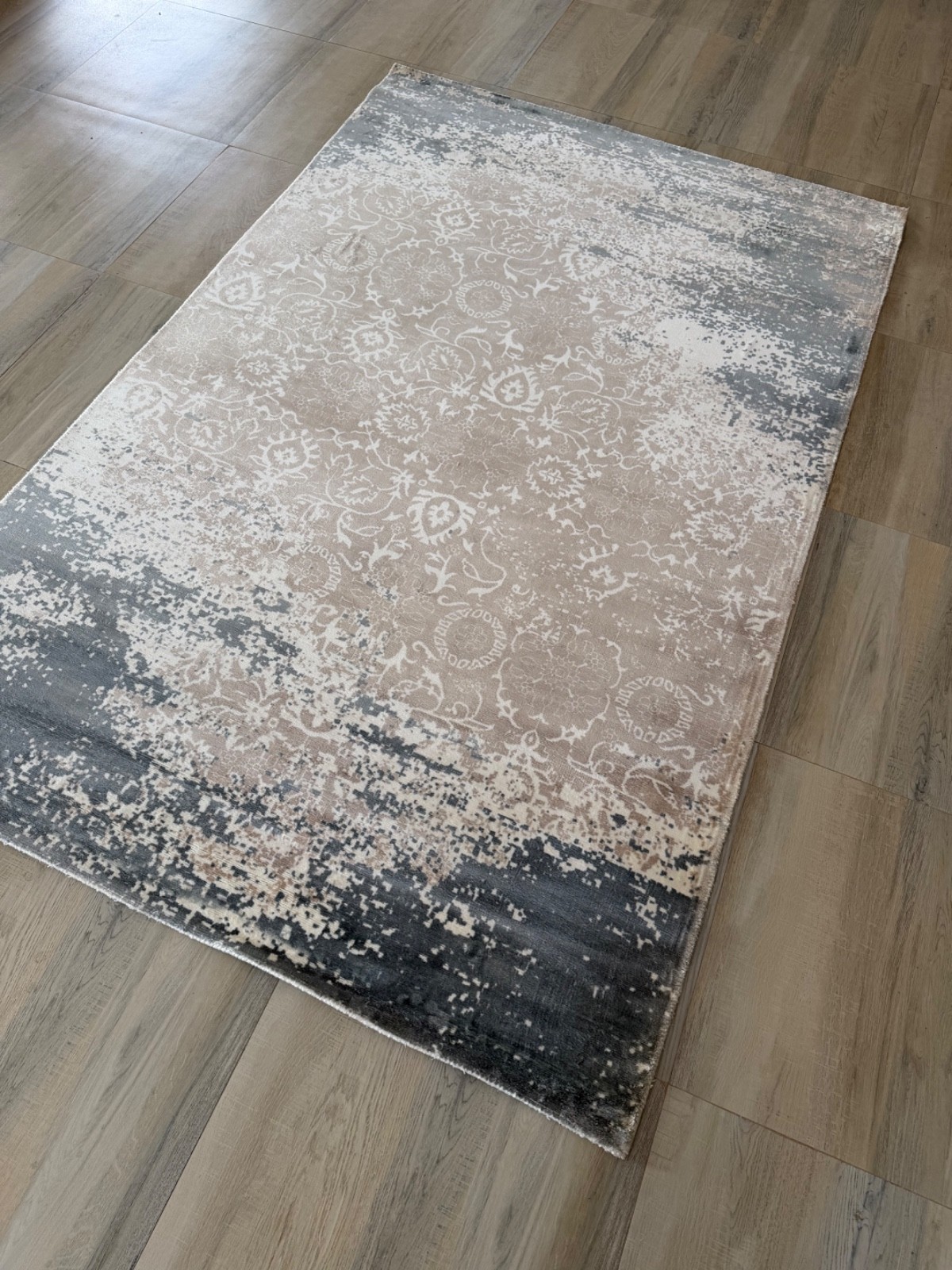 Hand Woven Area Rug Viscose 5 x 8 Contemporary Erased Pattern Home Decor Rug