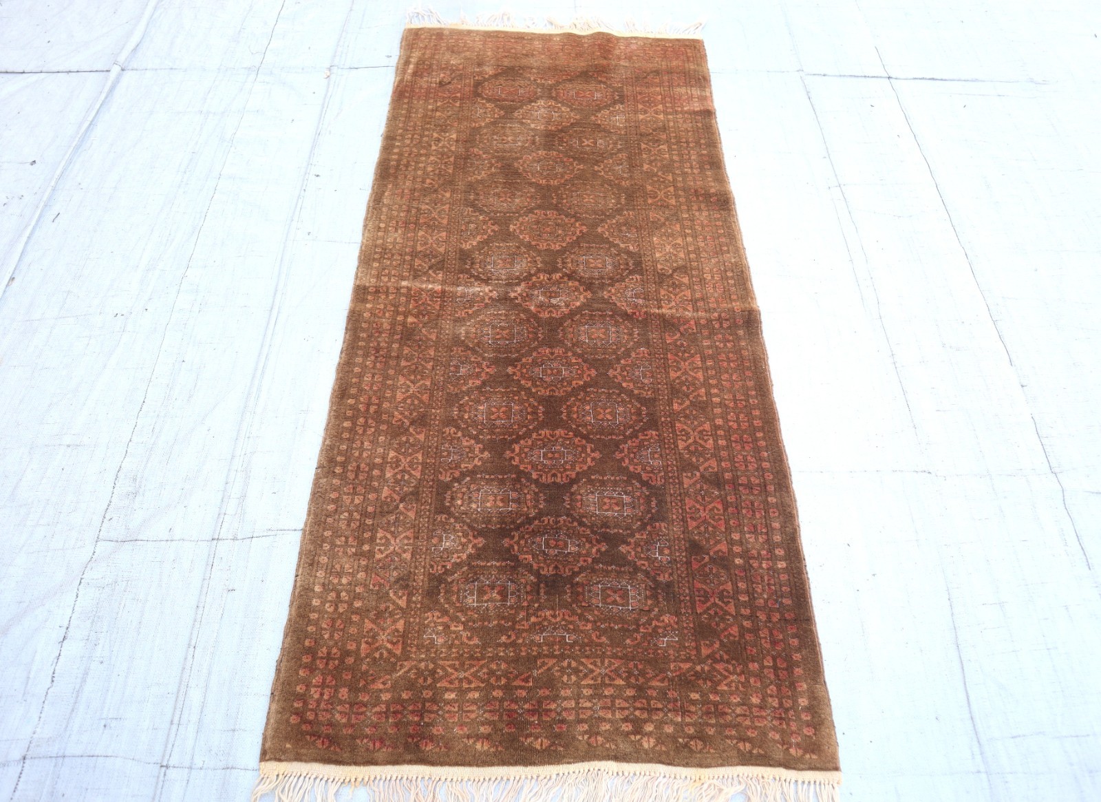 2’8×6’3 ft Afghan Handmade Oriental Rug, Terracotta Turkmen Tribal Runner Rug