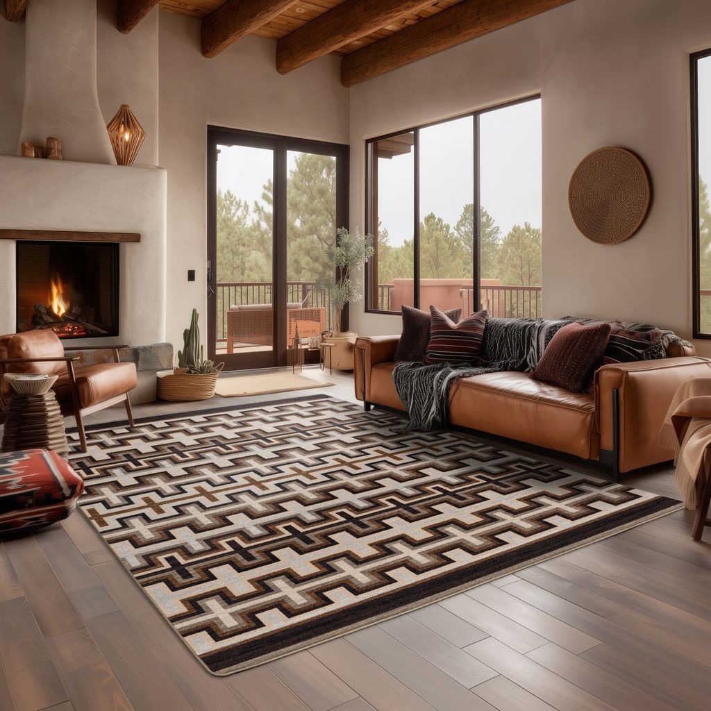 American Dakota Modern Crosses Southwestern Country Lodge Area Rug 11’x13′