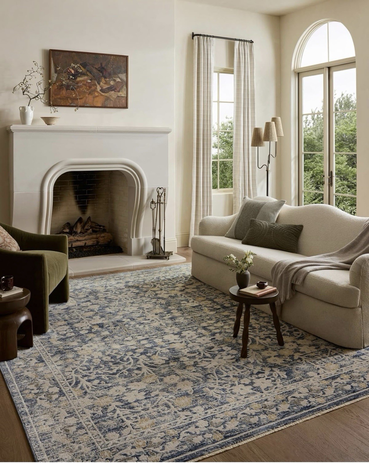 Loloi Clarisse Collection CLS-05 Blue/Beige 7′-10″ x 10′-2″ Fringe Area Rug