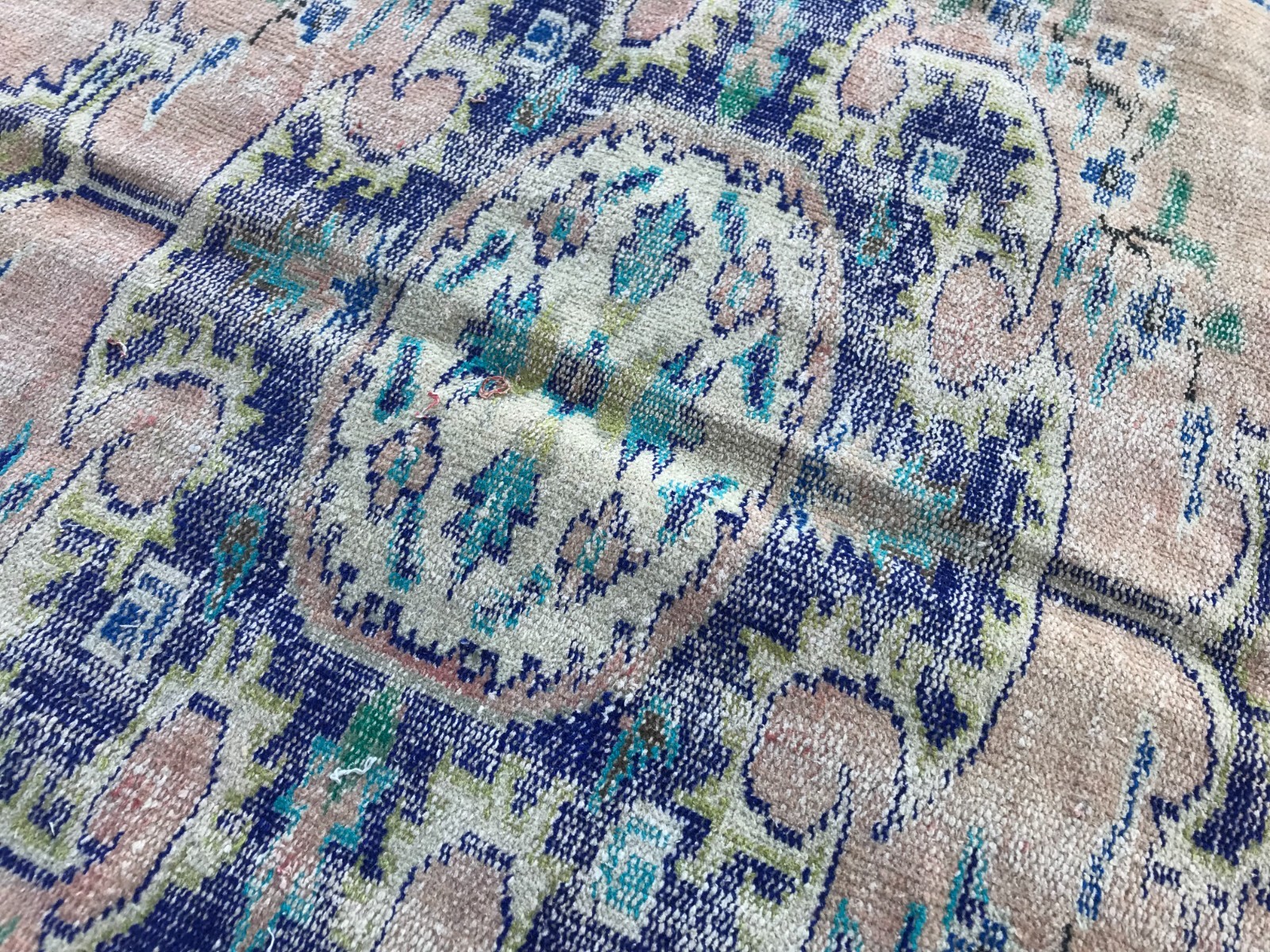Turkish Vintage Rug, Handmade Wool Rug, Bohemian Large Rug, 5,3 x 8,2 ft
